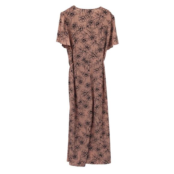 ASOS Design Floral Jumpsuit Wide Leg Cinch Ties Waist Black Pink Curve Womens 16 - Picture 6 of 9